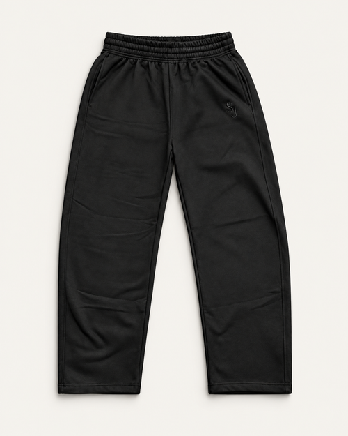 Black Signature Sweatpants, full garment front view